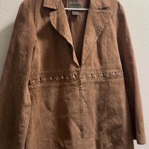 Brandon Thomas Vintage Tan Suede Women's Blazer